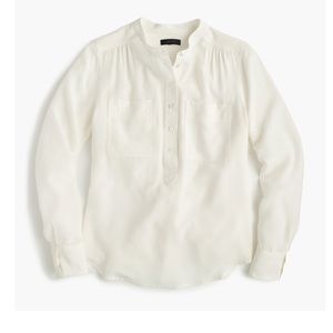 J. Crew Tops - J. Crew Black Label 100% Silk Ivory Popover J. Crew Tops - J. Crew Black Label 100% Silk Ivory Popover